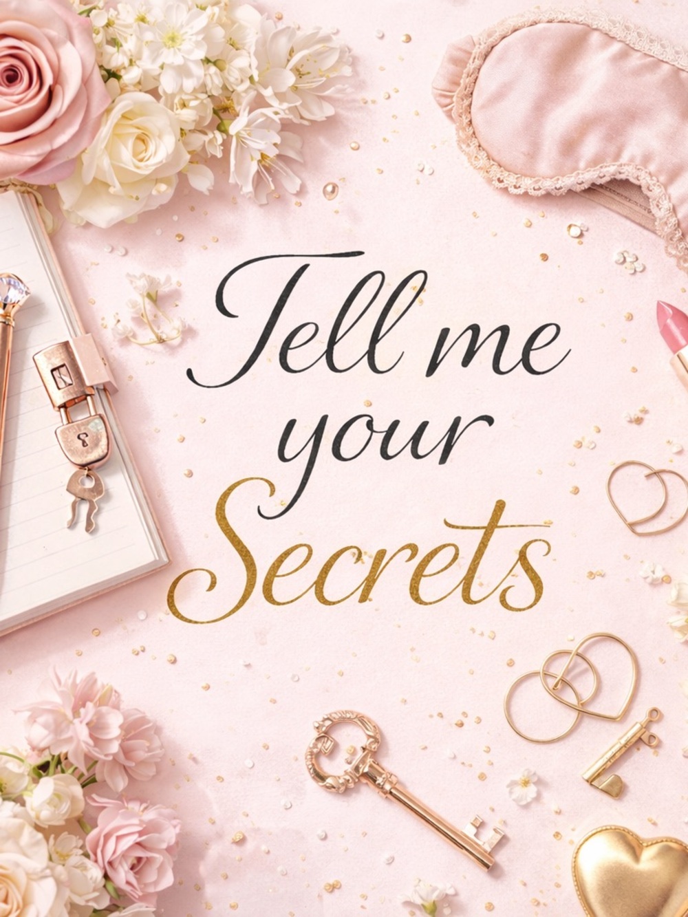 Tell Me Your Secrets Pink Gold Wall Art Print